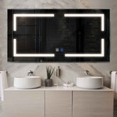 Specchio LED Rettangolare | Pulsanti touch | Funzione anti-appannamento | Luce bianca neutra - Reyze Serie Salono Modello 2